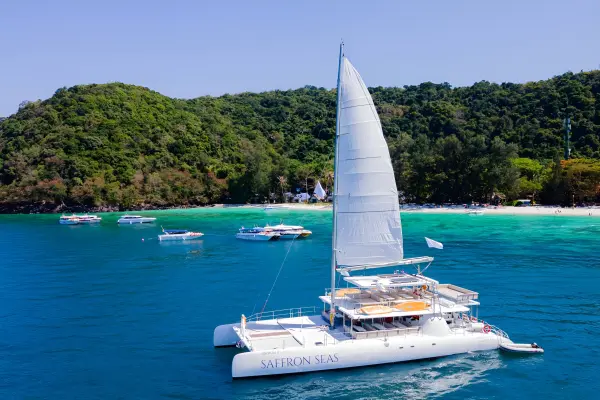 Sunset on a Catamaran – Coral Island and Promthep Cape