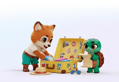 3D иллюстрация организованного путешествия с вниманием к деталям