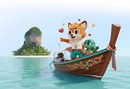 3D иллюстрация профессионального гида, ведущего экскурсию