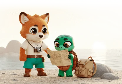 3D иллюстрация карты с уникальными туристическими маршрутами по Пхукету