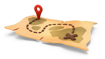 3D illustration of a map with unique tourist routes in Phuket